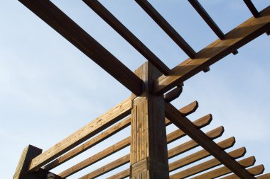 Wooden pergola clipart