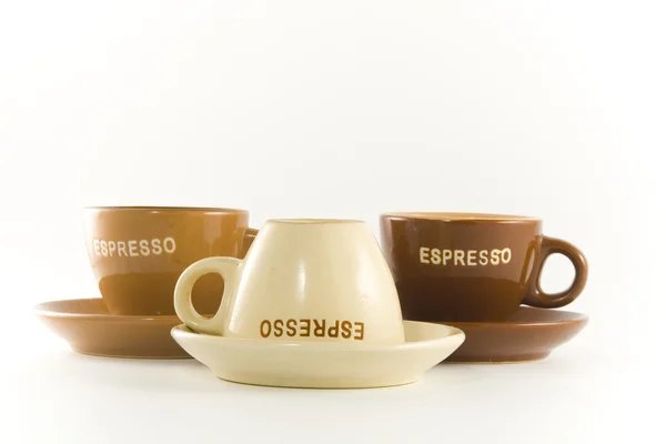 Three cups espresso — Stock Photo, Image