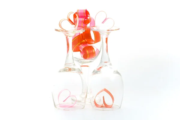 Tres vasos con corazones —  Fotos de Stock
