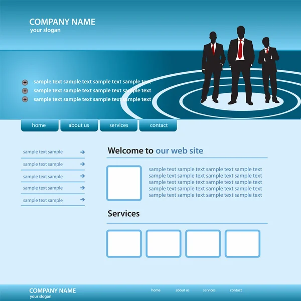 Ιστοσελίδα πρότυπο επιχειρήσεων — Διανυσματικό Αρχείο