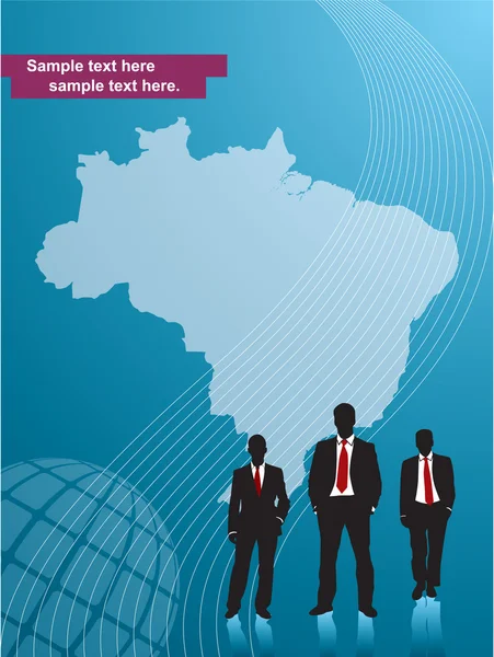 Business Brasilien und Hintergrund blau — Stockvektor