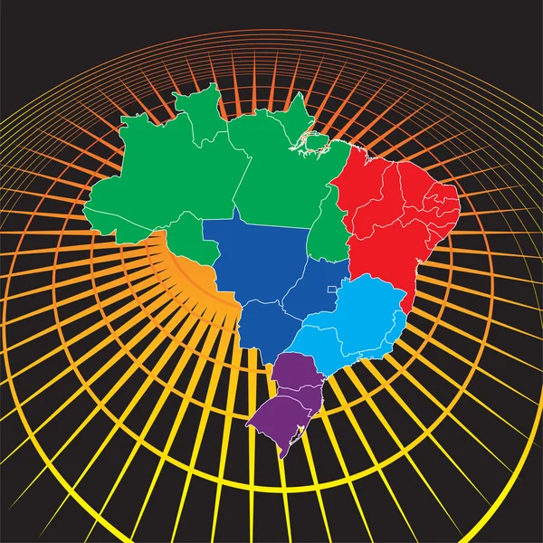 ブラジル地図 — ストックベクタ