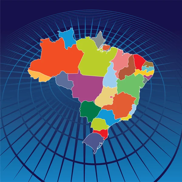 Brazília térképe — Stock Vector