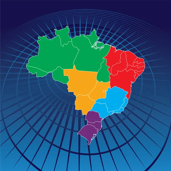 Brasil Mapa — Vetor de Stock