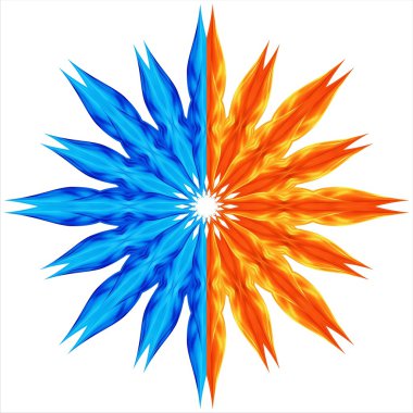 Multieventual star.Water and fire. clipart