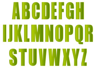 Green letters. clipart