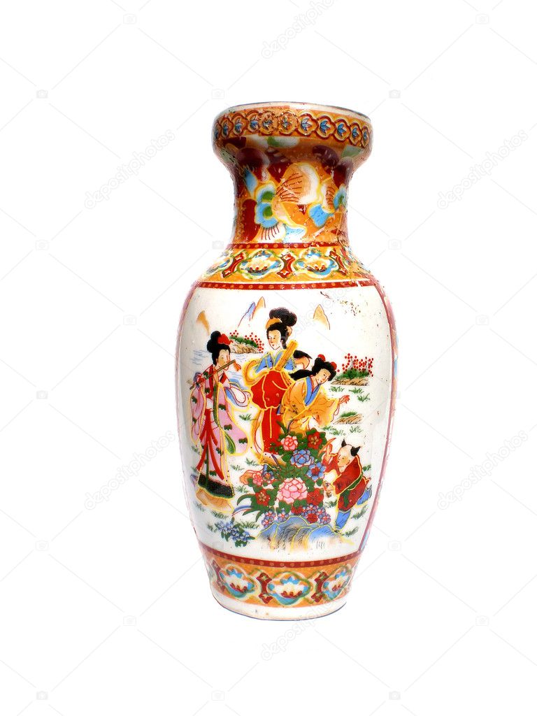 Decorated colorful Antique Chinese Vase
