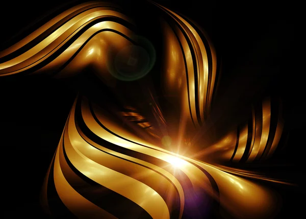 Abstracte gold fractal achtergrond — Stockfoto