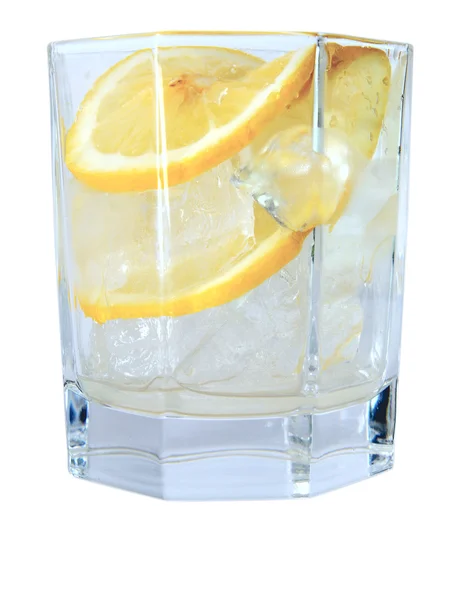 stock image Glass with fizzy liquid and orange slice