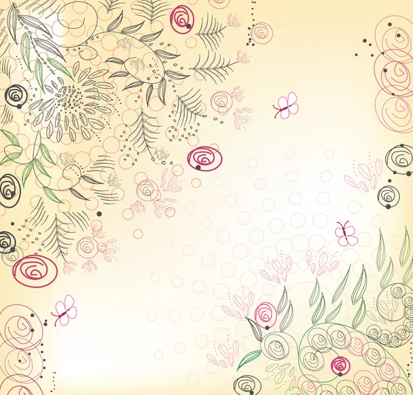 Floral bakgrund, gratulationskort — Stock vektor