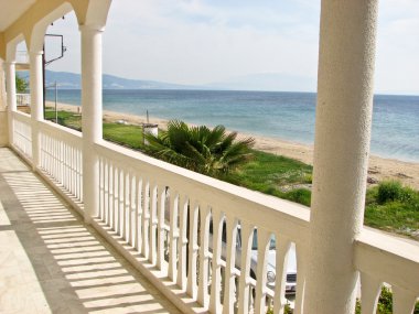 Balcony with view for the ocean clipart