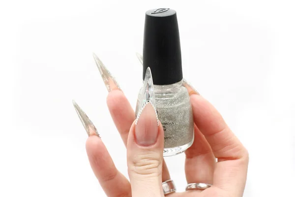 Manicure paznokcie akrylowe — Zdjęcie stockowe