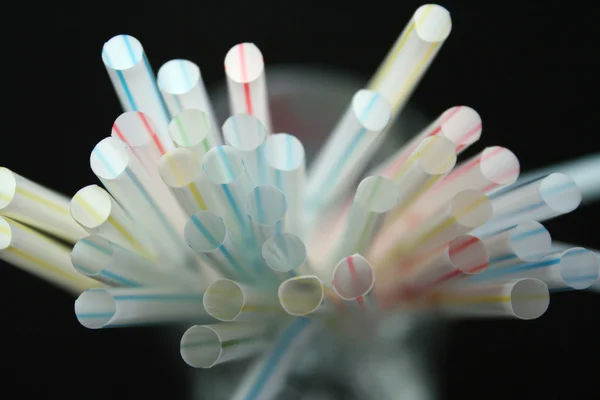 stock image Bunch of straws with black background