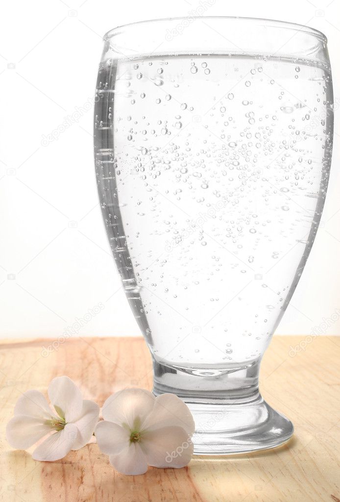 Glass with sparkling water