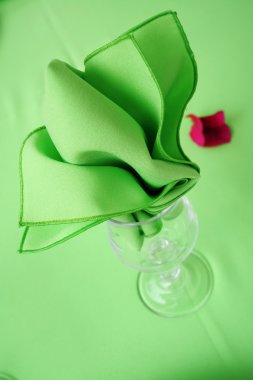 Green fabric napkin clipart