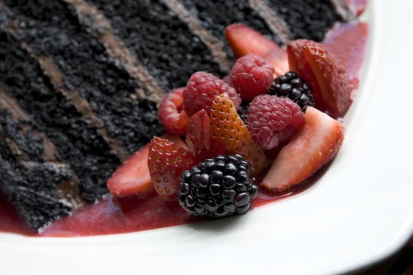 Chocolate Cake extreme close up — Stock Photo, Image