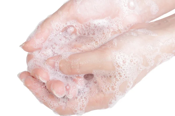 Hands in the foam — Stock Photo, Image