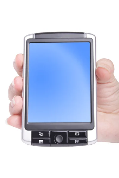 PDA w ręku — Zdjęcie stockowe