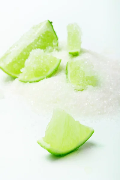 Lime with sugar — Stock Photo, Image