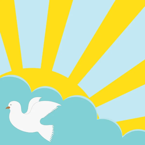 stock vector The sun, cloud and the pigeon