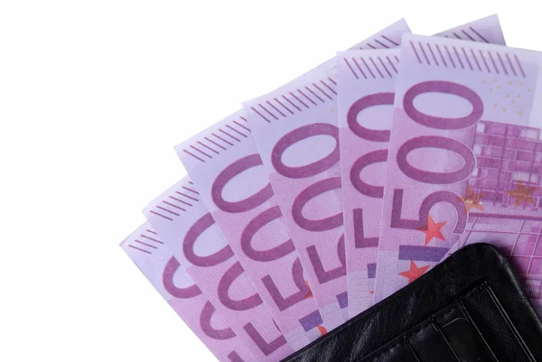 500 euro para ile cüzdan — Stok fotoğraf