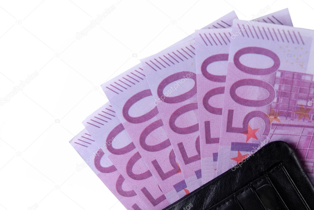 Wallet with 500 euro money