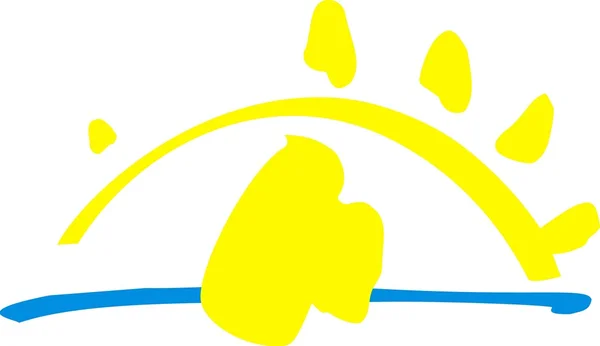 Symbole solaire jaune — Photo
