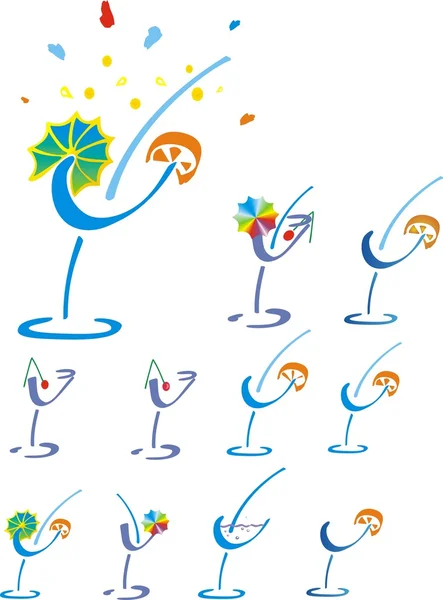 Färgade glas cocktail — Stockfoto