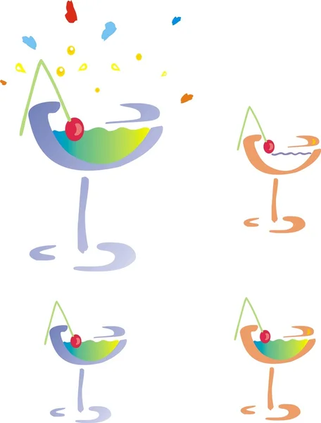 Farbiges Glas Cocktail — Stockfoto
