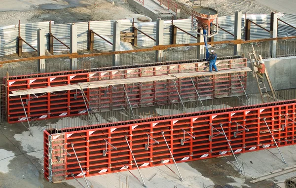 stock image Concreting of walls