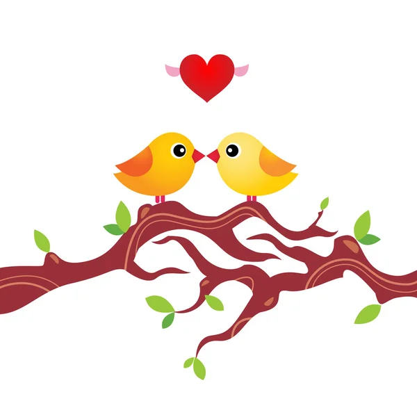 Pássaros bonitos apaixonados — Vetor de Stock
