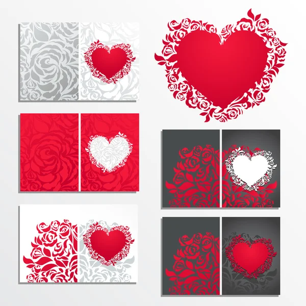 Вітальні листівки на день Святого Валентина — стоковий вектор