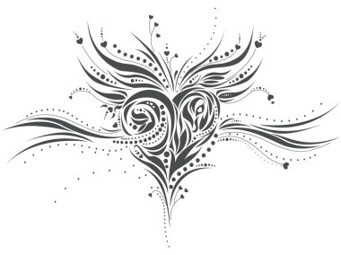 Hand-drawn artistic heart doodle clipart