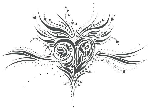 Handgezeichnetes künstlerisches Herz-Doodle — Stockfoto
