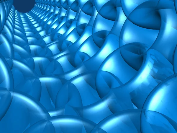 Blue abstract tube tunnel — Stock Photo, Image