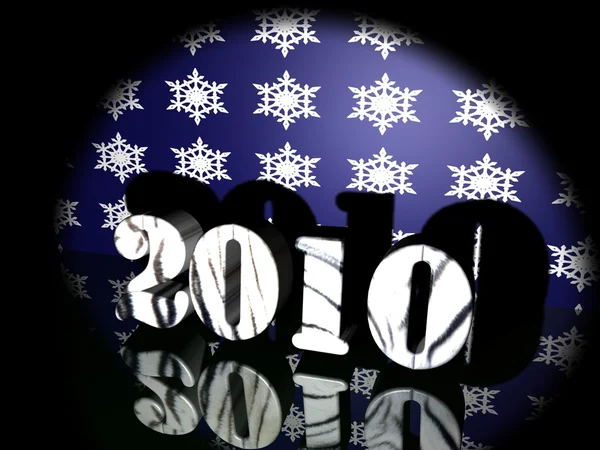 Simbolo dell'anno 2010 sotto i riflettori — Foto Stock