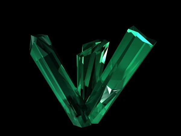 Zielony kryształ — Zdjęcie stockowe