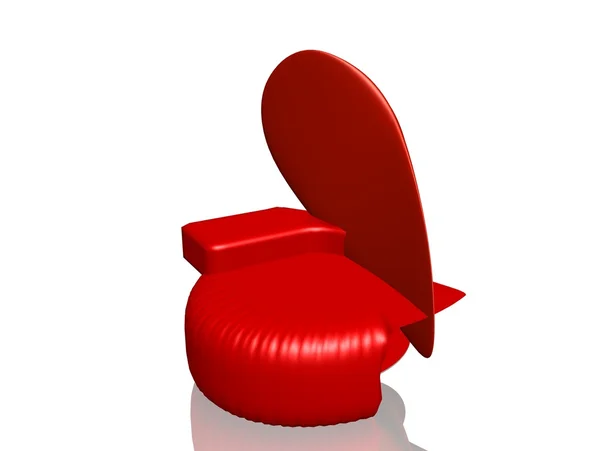 Chaise isolée rouge — Photo