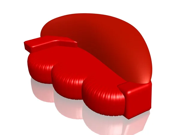Isoliertes rotes Sofa — Stockfoto