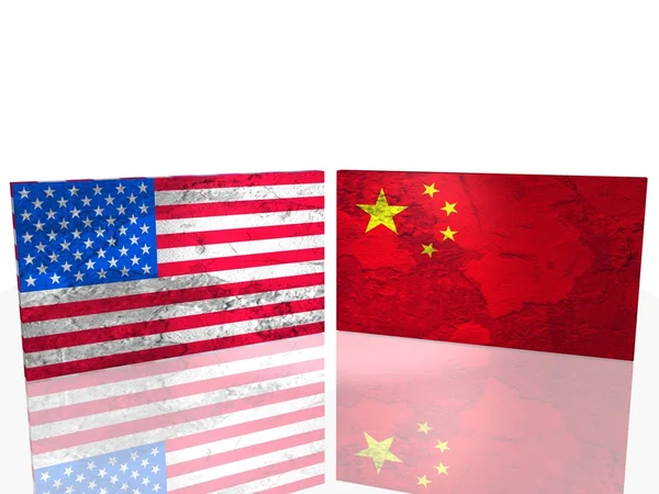 USA and China flags — Stock Photo, Image