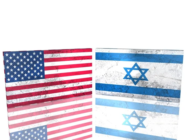 ΗΠΑ και Ισραήλ σημαίες — Φωτογραφία Αρχείου
