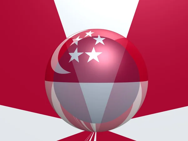 Сингапурский национальный флаг — стоковое фото