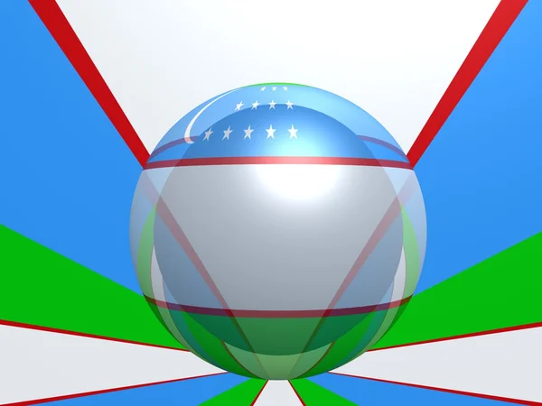 Nationale vlag van Oezbekistan — Stockfoto