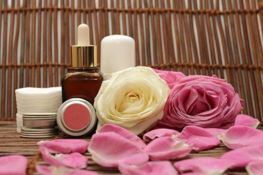 Cosmetics and roses clipart