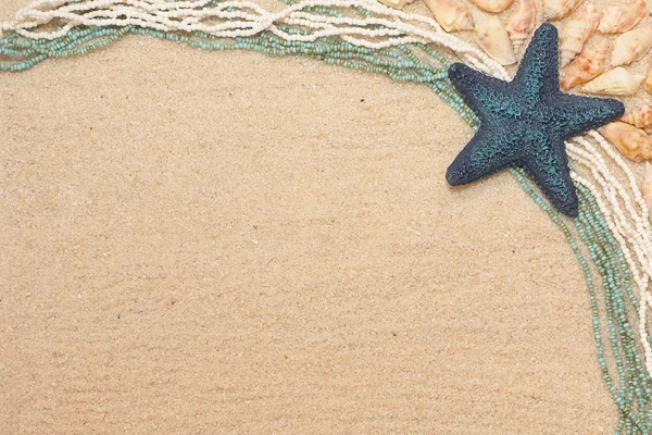 Fondo con una estrella de mar azul —  Fotos de Stock