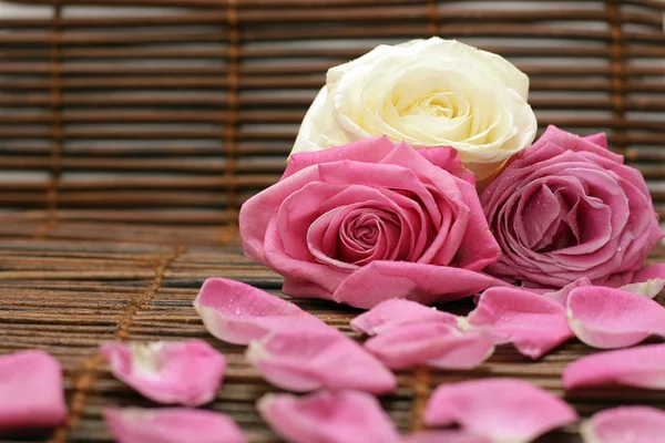 Rosenblüten und Rosenblätter — Stockfoto