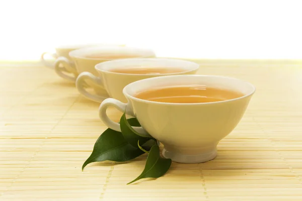 White cups of tea — Stock Photo, Image