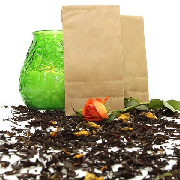 Naturalne organiczne herbaty z różą — Zdjęcie stockowe
