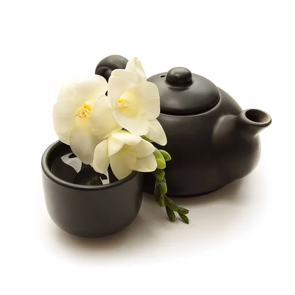 Tea with flowers Stock Photo