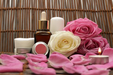 Natural Cosmetics with candle clipart